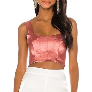 REVOLVE NBD Lian Bustier satin crop top